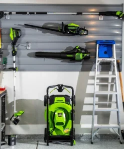 Alternative view of Greenworks 80V 21” Lawn Mower, 13” String Trimmer, and 730 Leaf Blowers