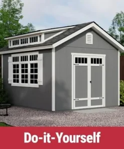 Handy Home Products Windemere 10×12 Do-it-Yourself Wooden Storage Shed with Floor, Beiges - Image 3