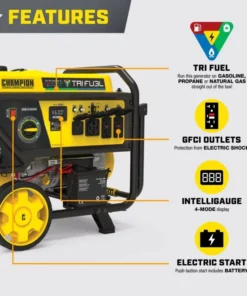 Champion 11,500/9,200-Watt Tri-Fuel Home Backup Portable Generators. - Image 4
