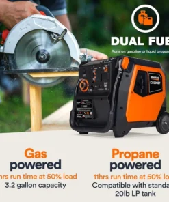 Generac iQ5200 DF 3900 Watt Electric Start Dual Fuel Inverter Generators. - Image 3