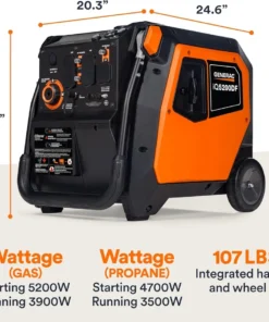 Generac iQ5200 DF 3900 Watt Electric Start Dual Fuel Inverter Generators. - Image 2