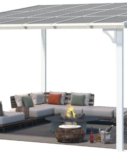 Alternative view of Aecojoy 12 ft x 12 ft White Aluminum Pergola with Canopys
