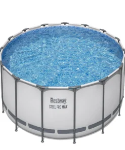Bestway Steel Pro MAX 10 Foot x 30 Inch Round Metal Frame Above Ground Outdoor Backyard Swimming Pool Set with 330 GPH Filter Pumps - Image 4
